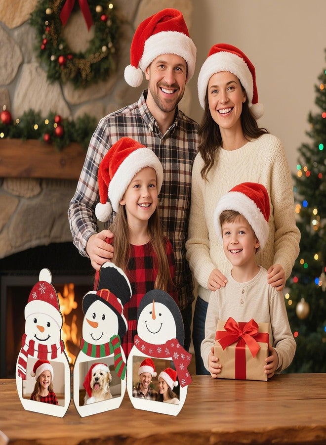 APUDWN 2025 Christmas Picture Frame, 4 x 6 Snowman Wooden Picture Frame, 3 Hinge Decorative Xmas Holiday Gift for Winter Home Table Tabletop Display Home Indoor Fireplace Party - Image 5